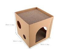 Kisangel Square Cat Scratcher Nest with Durable Corrugated Cardboard Scratch Surface and Multi Functional Indoor Cat Scratch Replacement Pad for Home