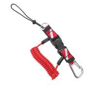 Kisangel Stainless Steel Diving Spring Coiled Lanyard with Quick Release Buckle and Webbing Strap, Lightweight Comfortable Wrist Fit for Underwater Gear and Cameras, for Diving Adventure