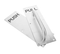 Kisangel Stainless Steel Push Pull Door Handle Fire Resistant Sliding Door Plate for Home Office Warehouse Shower Garage Industrial Use