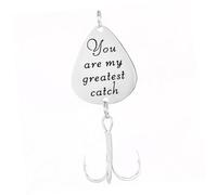 Kisangel Stainless Steel Treble Hook Fishing Lure with Guitar Pick Bait Creative You Are My Greatest Catch Pattern Strong Triple Hooks for Outdoor Anglers Weighted Design for Deep Water