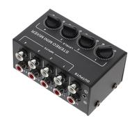 Kisangel Stereo Mini Passive Mixer Channel Audio Mixer for Low Noise Streaming Compatible with Phones Computers Game Consoles Sound Independent Level Controls