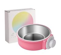 Kisangel Sturdy Stainless Steel Dog Water Bowl Cage 2 Part Split Design for Dry Kibble Wet Food