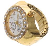 Kisangel Stylish Ring Watches for Women with Accurate Time Keeping and Elegant Alloy Material, for Dating or Casual Events, Featuring a Fashionable Quartz Finger Ring Watch Design in Golden
