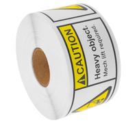 Kisangel Suffocation Warning Stickers Team Lift Heavy Package Label Stickers High-Strength Adhesive, Heavy Warning Sign Labels a Roll for Secure for Logistics and Warehouse Management