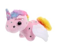 Kisangel Tail Wagging Unicorn Doll with Pull Ring Adorable Plush Animal Pendant for Tote Bags and Home Decoration Soft Rainbow Mane Plush for Animal Lovers