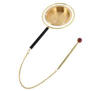 Kisangel Tibetan Buddhist Hand Bell Telescopic Brass Meditation Instrument for Ceremony and Temple Use Crafting Quality Sound Chime for Rituals and Prayers