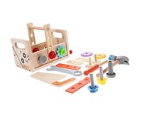 Kisangel Tool Set Educational Repair Kit with Hammer Screwdriver Wrench Nuts Pretend Play for Developing Hand Eye Coordination Creativity Logical Thinking Safe Smooth Edges Boys
