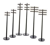 Kisangel Train Table Decor 6pcs Miniature Telephone Poles Model Railway Garden Telegraph Poles Micro Landscape Model
