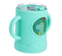 Kisangel Training Cup with Handles Leak Resistant Measuring Straw Drink Learning Cup for Lightweight Portable with Cartoon Dinosaur Design