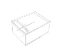 Kisangel Transparent Acrylic Reptile Breeding Container with Ventilation for Small Lizards Spiders Turtles Frogs Escape Feeding and Raising Box for Corn Snakes and Other Small Pets