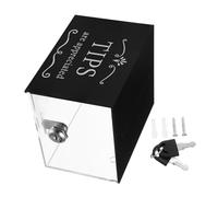 Kisangel Transparent Acrylic Tip Jar with Lock for Money Donations Dustproof Cash Collection Box for Bartenders Cafes Bars Musicians Charity Events Clear Minimalist Design for Easy Content