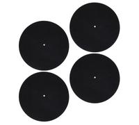 Kisangel Turntable Slipmats for Vinyl Records Anti-static Vibration 12 Inch Black 4pcs Felt Record Platter Mats with Universal Compatibility and Easy Installation and Phonograph Turntables