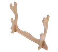 Kisangel Two Tier Solid Wood Desktop Stand for Swords and Flute Storage Holder Handicraft Display Rack for Home Decor and Musical Instruments Large Organizer for Katana and Flute Collection