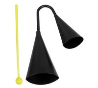 Kisangel Two Tone Handheld Latin Agogo Bells with Plastic Stick Traditional Binaural Percussion Instrument for Music Education and Auditory Skill Development