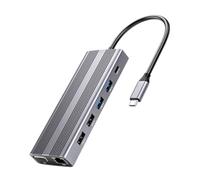 Kisangel Type-c USB Hub for Laptop Multifunctional Data Dock with USB Ports Card Reader High Performance Expansion for Keyboard Mouse Webcam Printer Compatibility