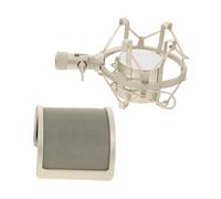 Kisangel U-shaped Microphone Pop Filter and Shock Mount for Studio Mic Accessories Plosive Noise Reduction and Mechanical Noise Isolation Compatible with Various Microphones for Vocal