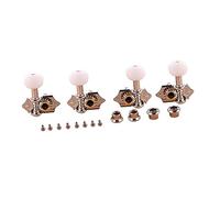 Kisangel Ukulele String Tuning Pegs Replacement Metal Buttons Silver Vintage Elegant Design Improve Sound of Strings for Folk Instrument