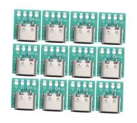 Kisangel USB C Connector Board for Stable and Faster Data Transmission with Pcb and Zinc Alloy 12pcs DIY Module USB Type-c 3.1 Serial Technology Suitable for Cable Assembly