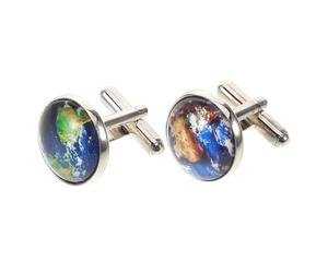Kisangel Vintage Cufflinks for Men Featuring a World Globe Design, Metal Suit Studs with Khaki Retro Style, for Business and Occasions to Highlight Individuality and Showcase Gentleman's