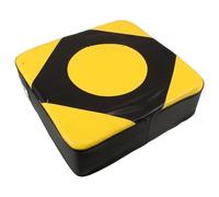 Kisangel Wall-mount Boxing Pad 30x30cm Medium Black Yellow Pu Leather Punching Mat for Home Gym Fitness Training Adults Strike Target