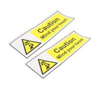 Kisangel Watch Your Head Caution Label Self Adhesive PVC Low Ceiling Warning Decal 2 Pack 20x6.6cm for Office and Workplace