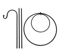 Kisangel Weather Resistant Outdoor Iron Shepherds Hook with Curved Hook Design for Garden Decor and Flower Pots, Multi-Purpose Black Metal Pole for Hanging Lanterns and Banners