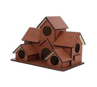Kisangel Weatherproof Wooden Outdoor Bird House with Spacious Solid Wood Nesting Box for Wild Birds Garden Patio Decor Enhancing Natural Aesthetic