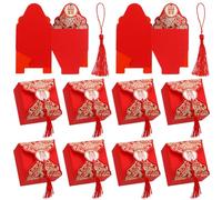 Kisangel Wedding Favour Box Lightweight and Practical 20 Pcs in Red Paper with Elegant Chinese Traditional Style Candy Packaging Case for Wedding Party and Different Holidays