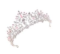 Kisangel Wedding Tiara Silver Alloy Crown with Crystal Jewelries Decoration Lightweight Hair Accessory for Women and Wedding Events