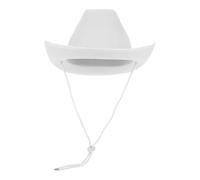 Kisangel White Felt Cowboy Hat with Pull-on String Bleached Western Party Cowgirl Hat for Women and Men for Costume Dress-up and Themed Events
