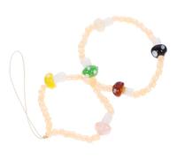 Kisangel White Mushroom Beaded Phone Chain Hanging Decor for Phone Fine Workmanship Gift for Valentine's Day Random Color