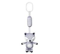 Kisangel Wind Chime for Nursery Plush Animal Hanging Pendant Sensory for Newborns Soft Gray Fox Design Promotes Visual and Auditory Development
