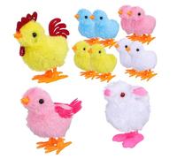 Kisangel Wind Up Plush Chicken with Rooster Hen Rabbit Fluffy Soft Texture Motor Skills Enhancing Jumping Chicks for Party Favors Easter Decorations Imaginative Play Animal