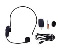 Kisangel Wireless Uhf Headset Microphone 2-in- Receiver, Plastic Head-mounted Microphone, Voice Amplifier, 3.5mm to 6.35mm Adapter, Usb Charging Cable - Suitable for Live Events and Presentations