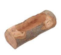 Kisangel Wood Hamster Feeder Bowl Small Pet Feeding Dish Brown Wooden Simple Style Convenient Easy to Clean with Enough Capacity for Daily Feeding and Cage Use