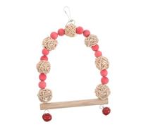 Kisangel Wooden Bird Swing Rattan Engaging Chewing Toy for Parrots Macaws and Conures Unique Cage Decoration for Comfortable Living Environment