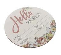 Kisangel Wooden Birth Announcement Sign for Newborns Smooth Polished Shower Gift Photo Prop Durable Welcome Plaque to Celebrate Special Arrival and Capture Precious Memories