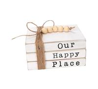 Kisangel Wooden Book Ornaments Fake Book Model Decor Home Decor Shelf Decorations