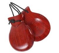 Kisangel Wooden Castanet for Small Percussion Instrument Safe and Music for Early Education Enhances Coordination and Intelligence Development for Music Interest