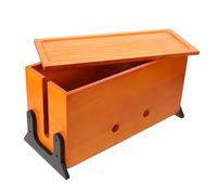 Kisangel Wooden Desk Cable Organizer Box for Home and Workspace, Professional Appearance with Effortless Use, Sturdy Wood Material Desktop Cord Management Storage Box