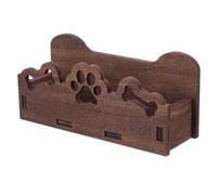Kisangel Wooden Dog Bone Paw Print Card Holder Organizer Business Cards | Natural Wood Texture with Refined Grain, Pet-themed Novelty Design, for Reception and Grooming Desks