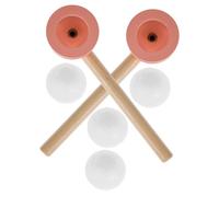 Kisangel Wooden Floating Ball Blowing Game for Adults Educational to Strengthen Lip Muscles Develop Motor Skills and Balance Safe Smooth Design Pink Blower Balls for Family Fun