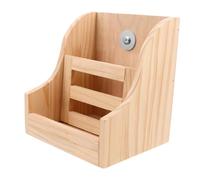 Kisangel Wooden Hay Feeder and Food Bowl Holder for Rabbits Guinea Pigs Chinchillas Small Pets Natural Wood Construction Easy Installation Efficient Feeding and Cleaning Design