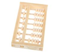 Kisangel Wooden Mini Abacus Small Abacus for Montessori Math Learning Traditional Chinese Feng Shui First Birthday Photo Prop Educational Counting Tool