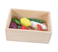 Kisangel Wooden Pretend Play Food for Ages Montessori Cutting Vegetables Play Kitchen Accessories Realistic Educational for Social and Cognitive Development