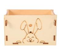 Kisangel Wooden Rabbit Feeder and Hamster Bowl with Multi-functional Design, Wear-resistant Household Feeder Suitable for Rabbits and Hamsters, Convenient Outdoor Grass Rack