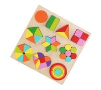 Kisangel Wooden Rainbow Building Blocks Educational Puzzle for Montessori Early Learning Shape Matching Smooth Polished Non Toxic Material for Cognitive Development