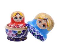 Kisangel Wooden Russian Nesting Dolls Handmade Matryoshka with Flower Painting Traditional Stacking Doll Gift for Birthday Shower and Cultural Display