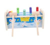 Kisangel Wooden Tapping Educational Hand-eye Coordination Hammer Game for Early Color Recognition Developmental Plaything for Boys