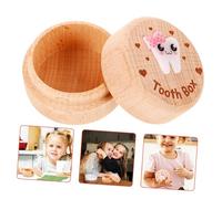Kisangel Wooden Tooth Box for Teeth Keepsake Storage Box for Boys and Wood Material Neat Organiser Elegant Nursery Decor